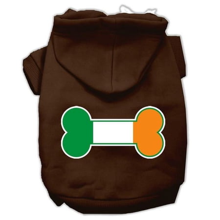 Bone Flag Ireland Screen Print Pet Hoodies, Brown - Large