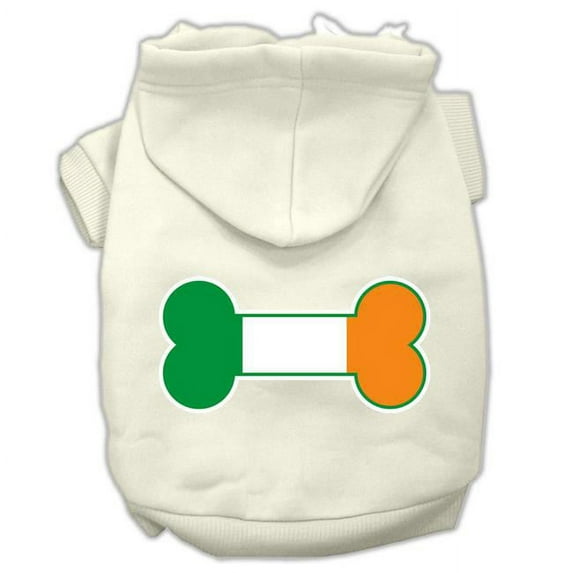 Bone Flag Ireland Screen Print Pet Hoodies, Cream - Medium