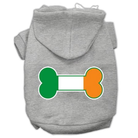 Bone Flag Ireland Screen Print Pet Hoodies, Grey - 3XL