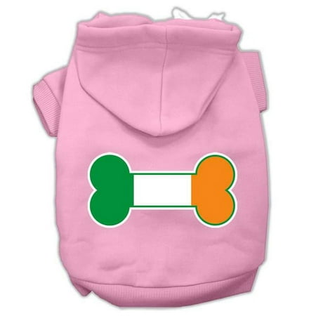 Bone Flag Ireland Screen Print Pet Hoodies, Light Pink - 2XL