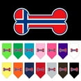 thumbnail image 1 of Pet and Dog Bandana Screen Printed, "Bone Shaped Norway Flag", 1 of 10
