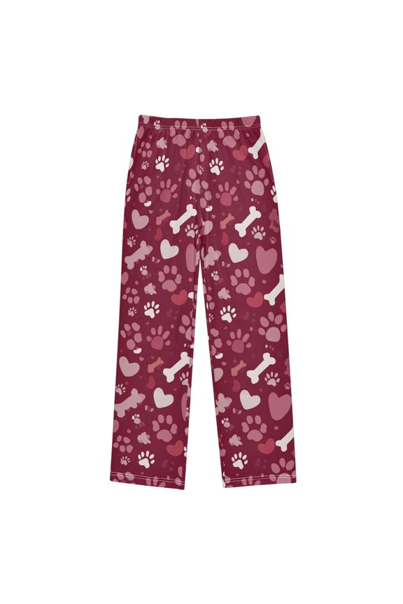 Bone Footprints Pajama Pants Soft and Lightweight Elastic Waistband Pajama Pants