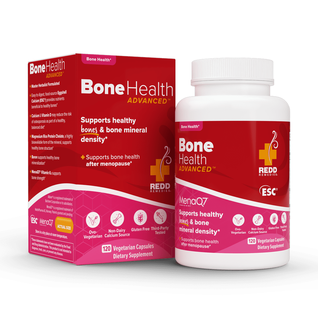 Redd Remedies, Bone Health Advanced, Natural Support with Calcium and Vitamin K2, 120 Capsules