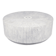 thumbnail image 1 of Bone Inlay Coffee Table – Round Bullseye Top and Cylindrical Vertical Stripe Sides, 2 Color Options, 1 of 7