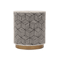 thumbnail image 1 of Bone Inlay End Table – 3D Cube Pattern with Brass Base for Modern Interiors, 1 of 4