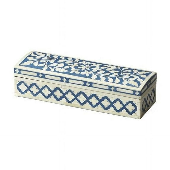 Bone Inlay Storage Box, Blue