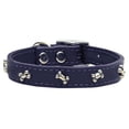 thumbnail image 1 of Bone Leather Dog Collar Size 18 Purple, 1 of 2