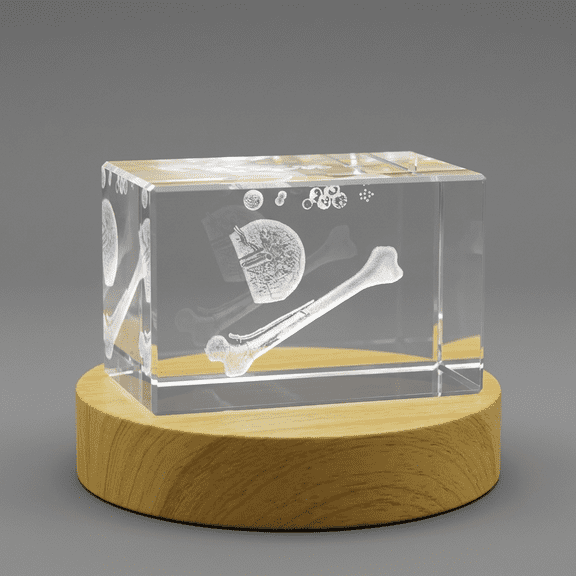 Bone Marrow Art | 3D Engraved Crystal Keepsake | Gift/Decor | Collectible | Souvenir | Personalized 3d Crystal Photo Gift | Customized 3d Photo Engraved Crystal