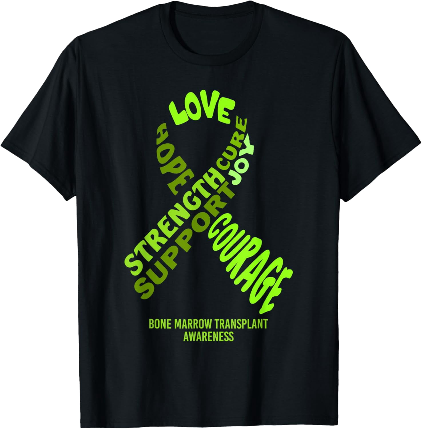 Bone Marrow Transplant Awareness Ribbon With Words T-Shirt - Walmart.com