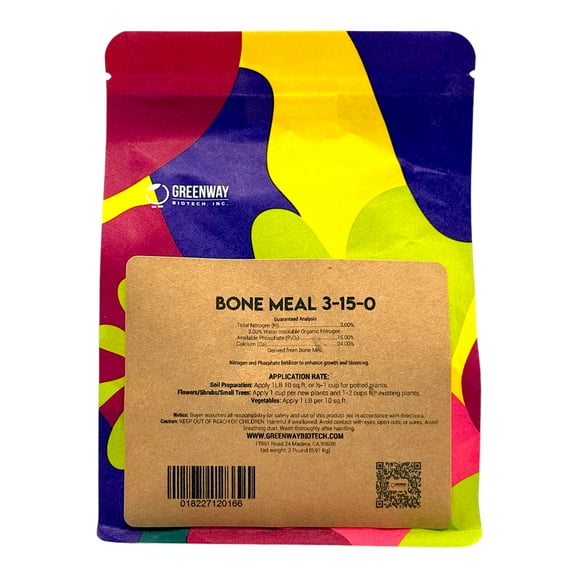 Bone Meal Fertilizer 3-15-0 Organic Nitrogen & Phosphorus Fertilizer - 2 Pounds