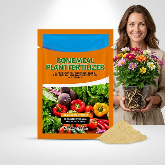 Bone Meal Plant Fertilizer – 100g (3.53 oz) Natural Soil Enhancer for Various Crops & Garden Use