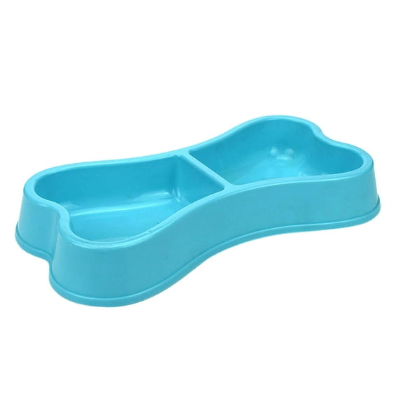 Bone Pet Double Bowl Slid Dog Puppy Cat Food Feeder Water Container Random Color Dog Slow Feeder Bowl Dog Water Bowl No Spill Extra Large Dog Bowl Set Medium Breed Dogs Food Bowl Timer Dog Bowls