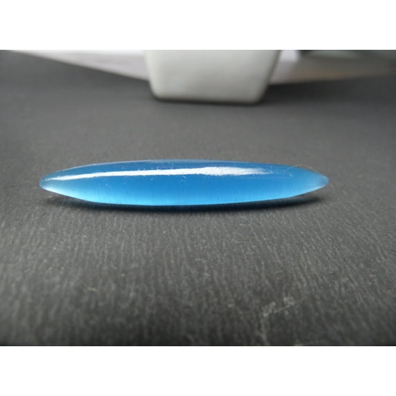 Bone Septum Tusk with Blue Chalcedony – Unique Body Jewelry for Bold Style and Spiritual Energy Gauge 5.5mm (3g), Length 45mm
