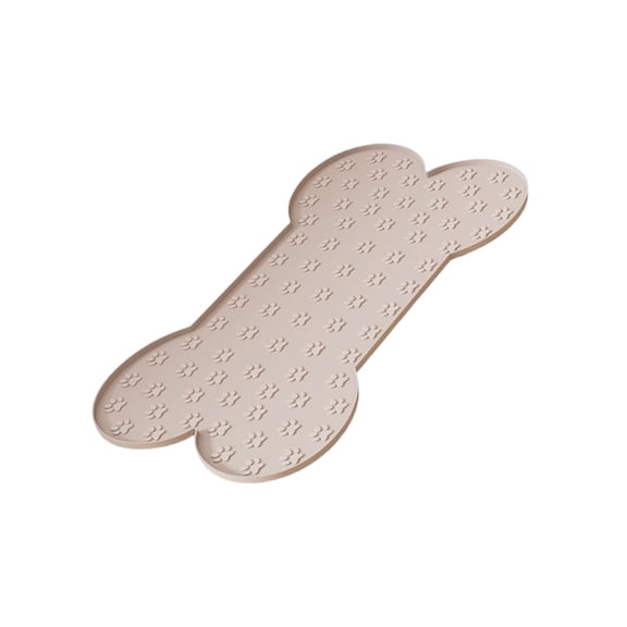 Bone Shape Pet Dining Mat Water Spills Prevent High Edges Food Bowl PLacemat