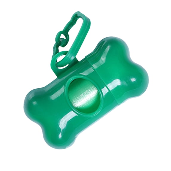 Bone Shape Plastic Dog Poop Bag Dispenser With Clip 15 Waste Bags Roll Outdoor Walking Pet Clean Accessory