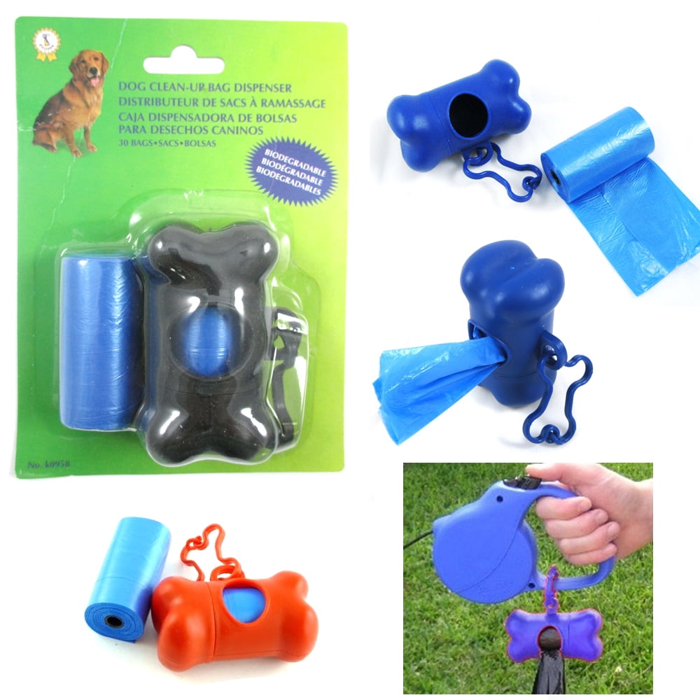 Poop Bag Dispenser with 30 Bags - Blue Bone