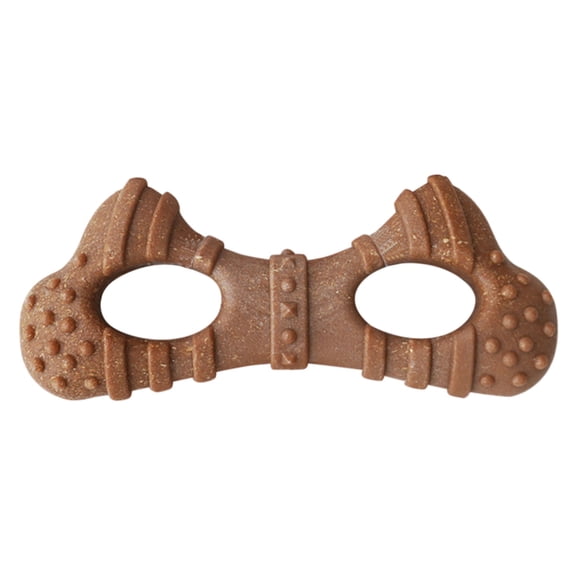 Bone Shape Wood Powder PP Dog Chew Toy Teeth Cleaning Interactive Play Toy for Small Medium Dogs