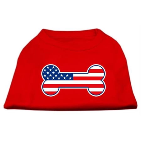 Bone Shaped American Flag Screen Print Shirts Red S - 10