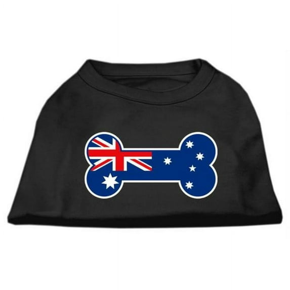 Bone Shaped Australian Flag Screen Print Shirts Black L - 14