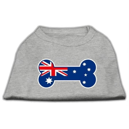 Bone Shaped Australian Flag Screen Print Shirts Grey XL - 16
