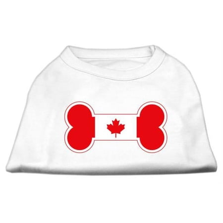 Bone Shaped Canadian Flag Screen Print Shirts White L - 14