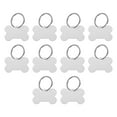 thumbnail image 1 of Bone Shaped Dog Tag Pet ID Tags, 38mmx25mm/1.5"x1" Metal Silver Tone Blank with Ring for Pendant Crafts, 10pcs, 1 of 6