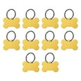 thumbnail image 1 of Bone Shaped Dog Tag Pet ID Tags, 38mmx25mm/1.5"x1" Metal Yellow Blank with Ring for Pendant Crafts, 10pcs, 1 of 6