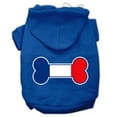 thumbnail image 1 of Bone Shaped France Flag Screen Print Pet Hoodie, Blue - Large, 1 of 1