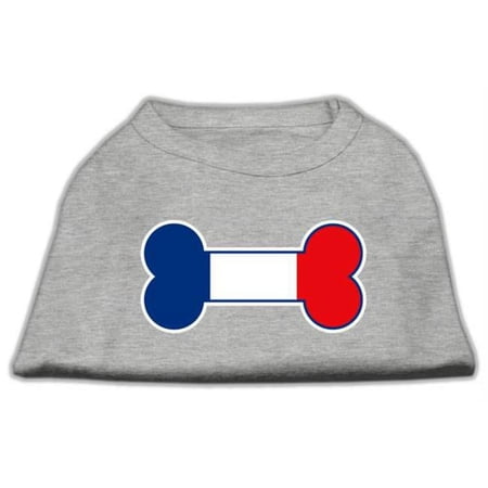 Bone Shaped France Flag Screen Print Shirts Grey XXL - 18
