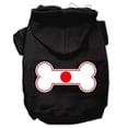 thumbnail image 1 of Bone Shaped Japan Flag Screen Print Pet Hoodies, Black - Extra Small 8, 1 of 1