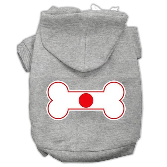 Bone Shaped Japan Flag Screen Print Pet Hoodies, Grey - 2XL 18