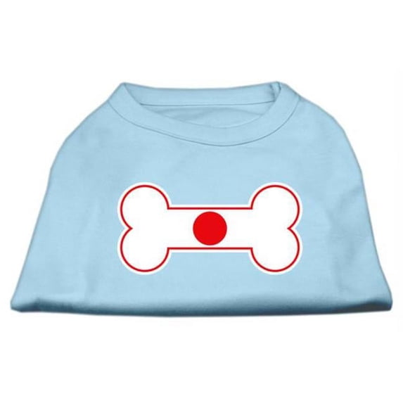 Bone Shaped Japan Flag Screen Print Shirts Baby Blue XL - 16