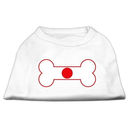 Bone Shaped Japan Flag Screen Print Shirts White L - 14