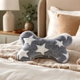 thumbnail image 1 of Bone-Shaped Pet Pillow for Small Dogs and Cats, Curved Neck Support Cushion, Soft Flannel Fabric, Washable, Cute Star Heart Paw Print Designs, Compact Travel Size, Cozy and Soft, 1 of 7