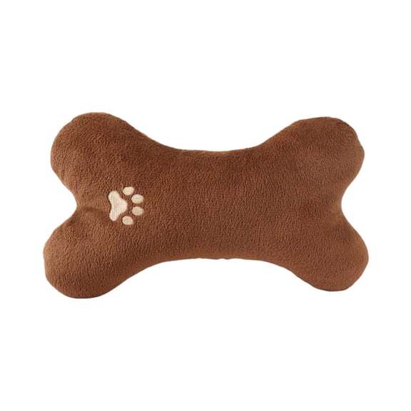 Bone Shaped Pet Pillow, Soft Washable Neck Support Calming Pillow, Chew Resistant Plush Sleeping Cushion for Puppies Kittens Small Medium Large Pets(Coffee,22cm)