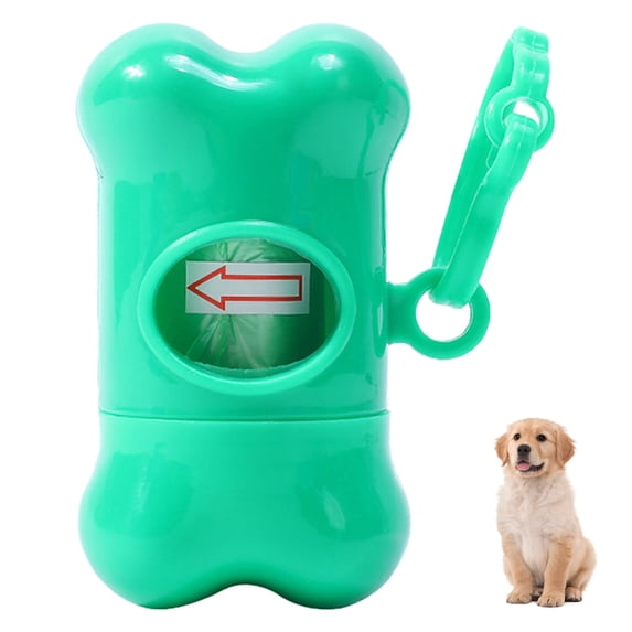 Bone Shaped Pet Waste Bag Dispenser Portable Dog Poop Holder Outdoor Garbage Bag Organizer with Tear Off Perforations
