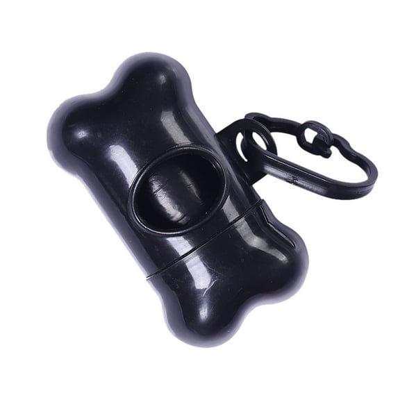 Bone-Shaped Poop Bag Dispenser - Portable, 15 Bags Included - Wear-Resistant Clip, Easy Pull-Out - for Dog Walking/Running, Attach to Leash
