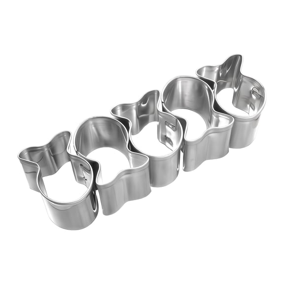 Bone Shaped Steel Cutting Set 16Pcs, Linked Spec Cutters for Handmade Pastry Embellishment Silver-2 5Pcs
