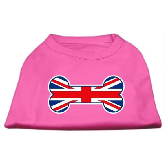 Bone Shaped United Kingdom - Union Jack Flag Screen Print Shirts Bright Pink S - 10