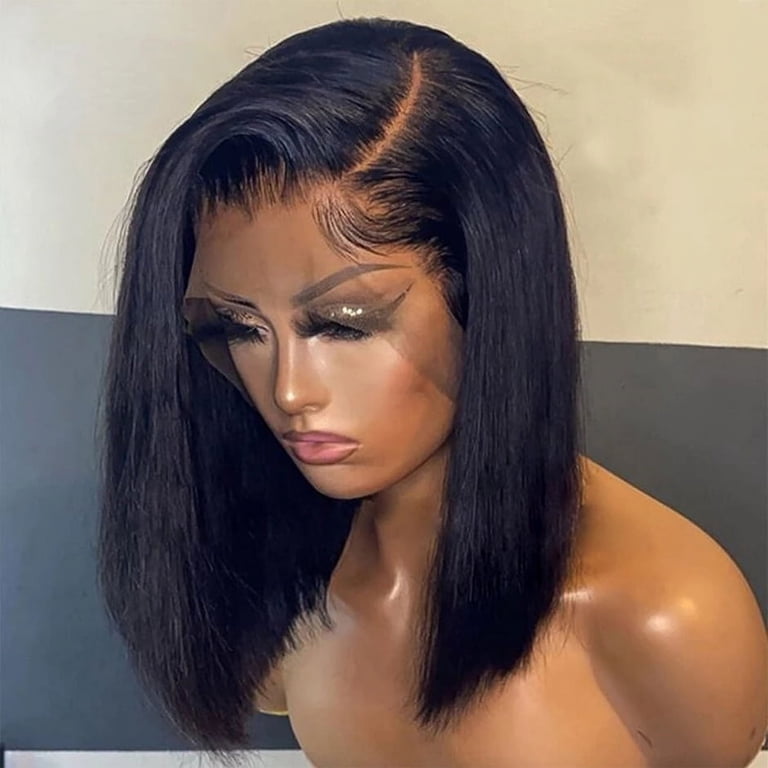 Bone Straight Bob Wig Lace Front Human Hair Wigs for Women  display picture 1