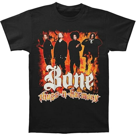 Bone Thugs - N - Harmony Men's Flames T-Shirt XX-Large Black ,Black Color,Size M