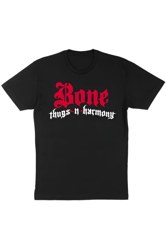 Bone Thugs-N-Harmony Men's Solid Logo Slim-Fit T-Shirt Black X-Large | Officially Licensed