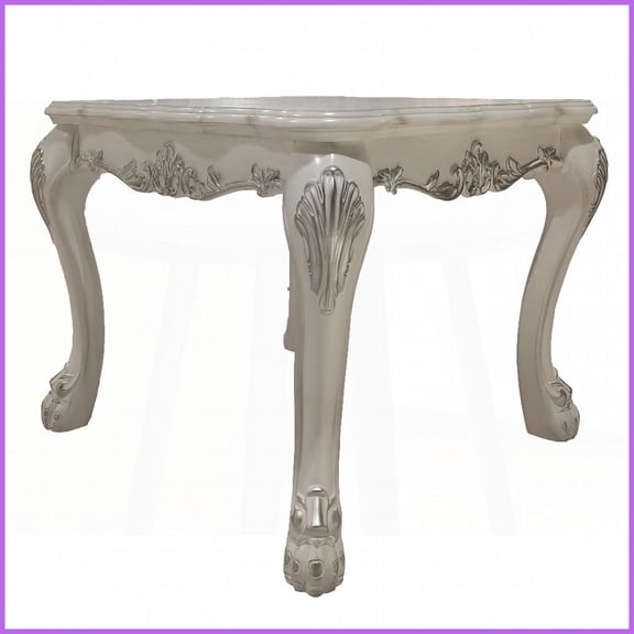 Bone White Coffee Table with Oversized Claw Legs - Timeless Elegance & Stable Support for Living Room