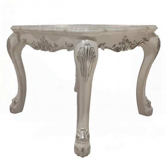 Bone White End Table - Square Design for Versatile Room Layouts