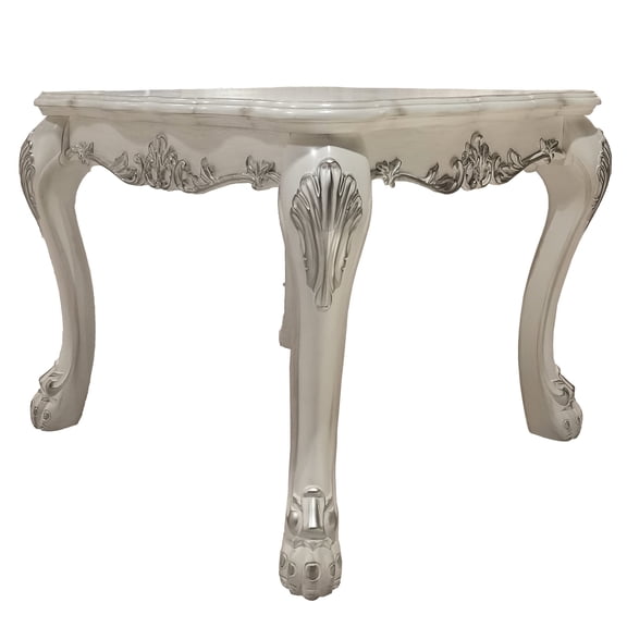 Bone White Finish End Table - Elegant and Sophisticated for Any Decor