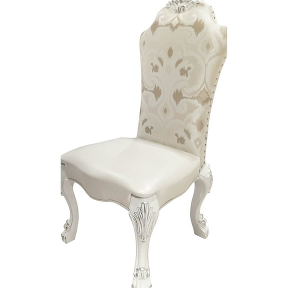 And Bone White Side Chairs ( Of 2) - Comfortable Back With Button Tufting & Chair (2) Captivating Graceful Dining Room Decorative Carving Inlay Veneers Claw Legs