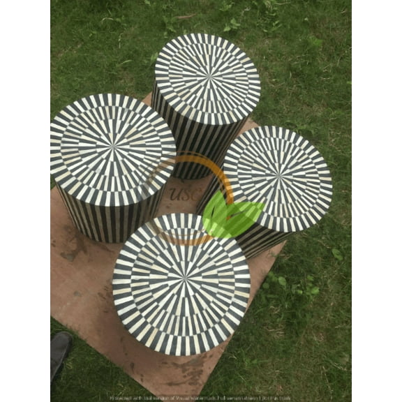 Bone inlay end table