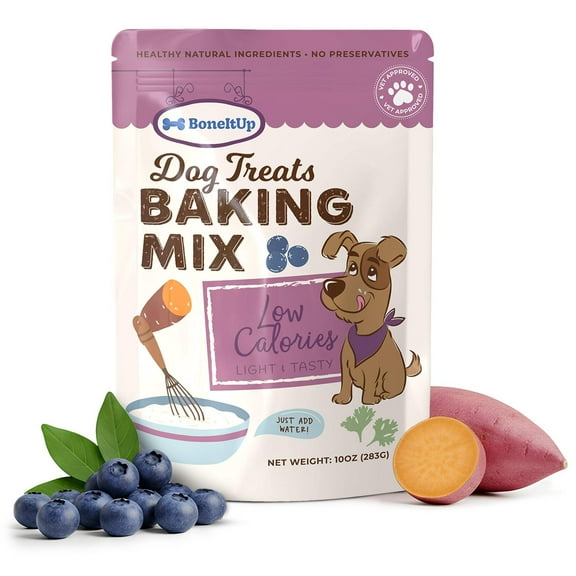 BoneItUp Dog Treats Mixes for Baking – Low Calorie Dog Treat Baking Mix with Nutrient-Rich Ingredients – Easy to Bake Puppy Cake Mix – 10 oz Pack For All Age Groups