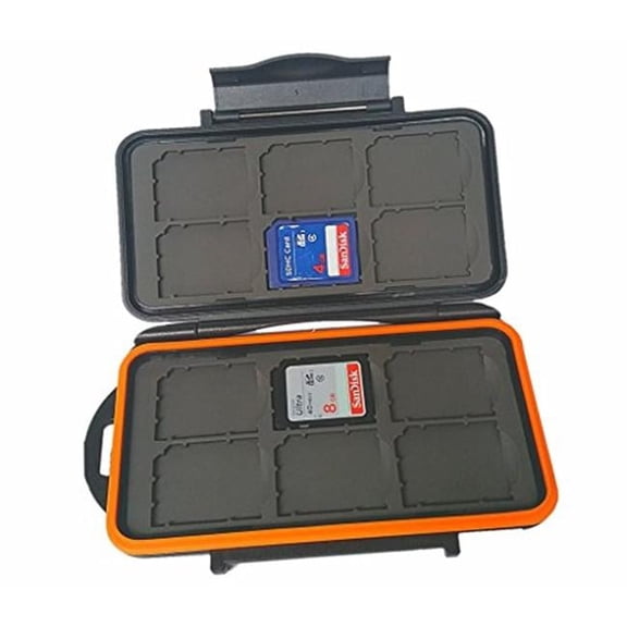 BoneView Shock-Proof & Water-Resistant SD Card Case Holds 12 SD Cards