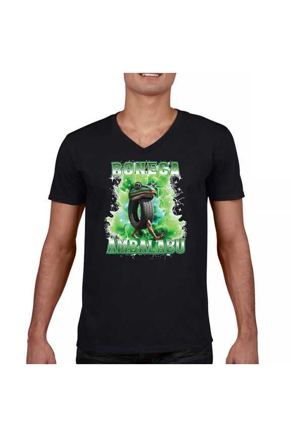 Boneca Ambalabu Men's V-Neck T-shirt Funny Italian Brainrot Gen Z Alpha Meme